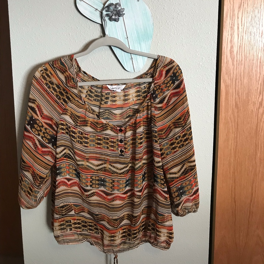 Aztec Mid Sleeve Shirt